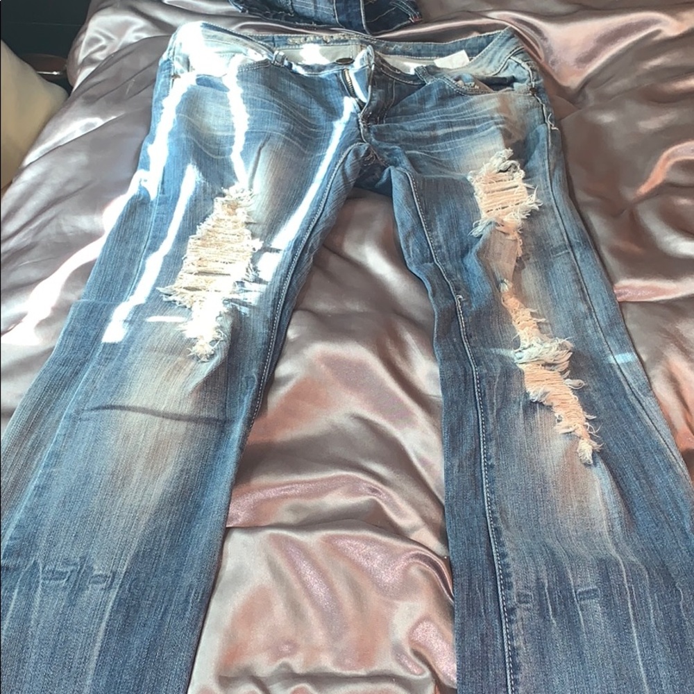 Distressed jeans